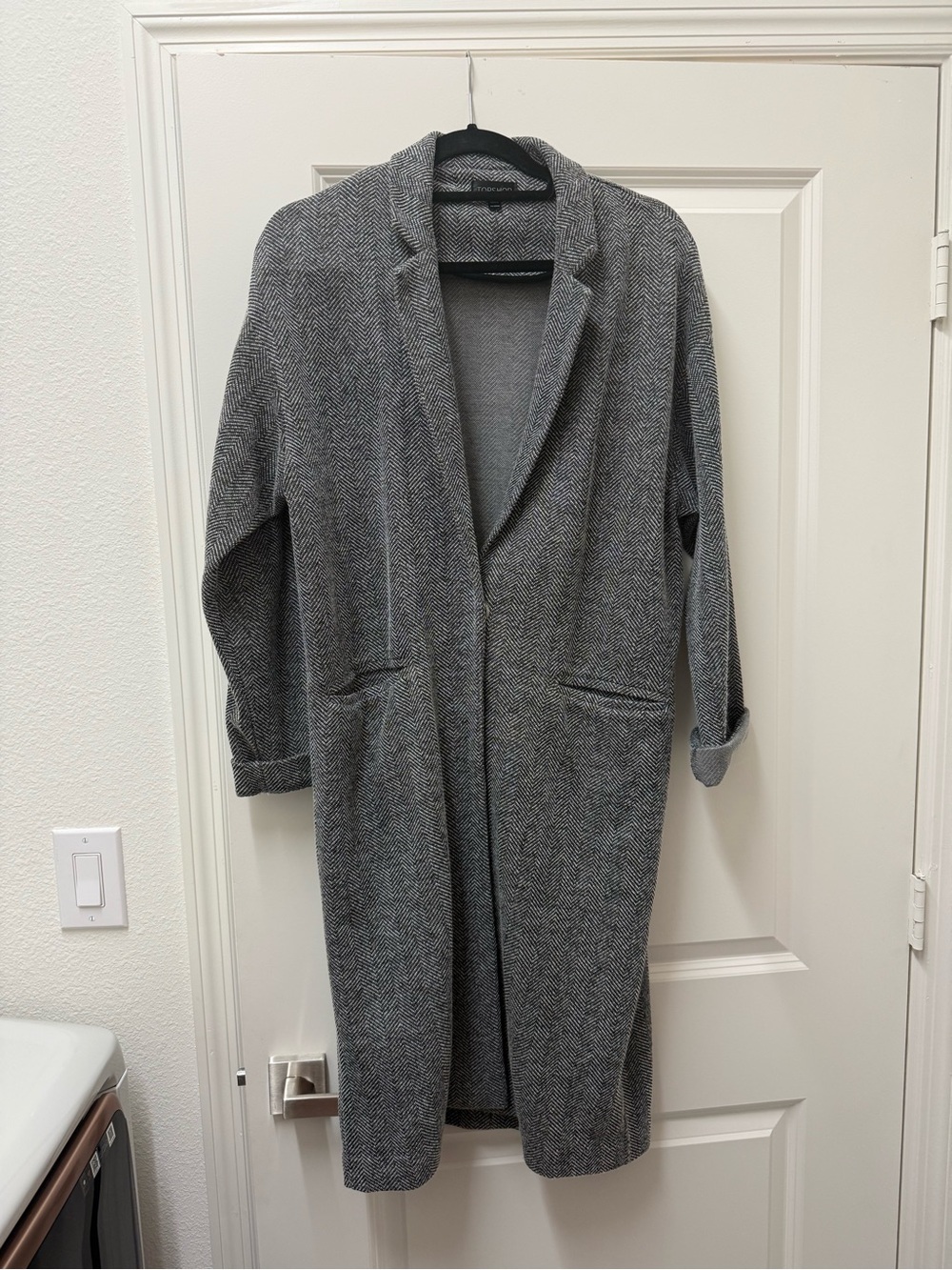 Topshop Gray Herringbone Long Duster Sz. 8